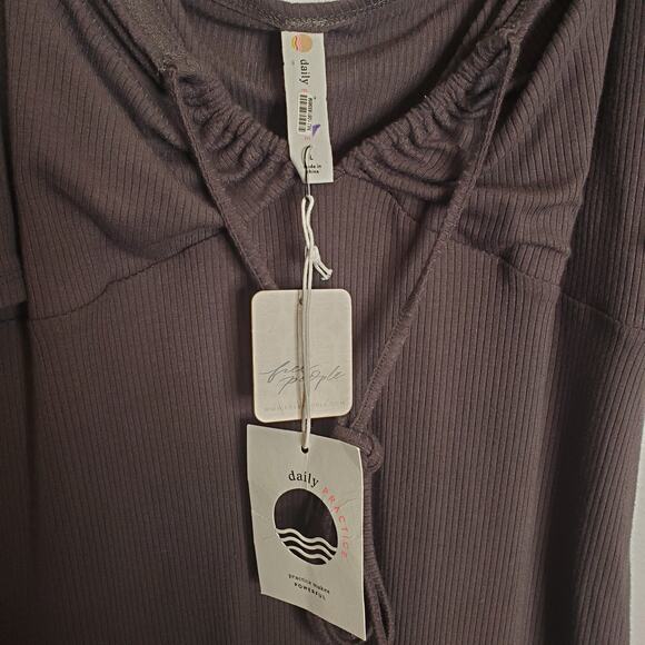 NEW Free People Daily Practice Sardinia Cold Shoulder Jersey Mini Dress Size L - Picture 7 of 10